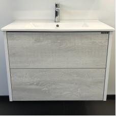 Тумба с раковиной Comforty Женева 75 00004137097 подвесная Дуб белый