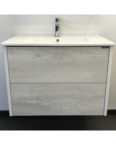 Тумба с раковиной Comforty Женева 75 00004137097 подвесная Дуб белый