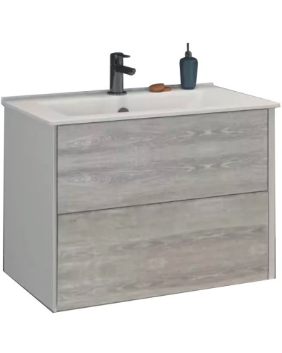 Тумба с раковиной Comforty Женева 90 00004137133 подвесная Дуб белый