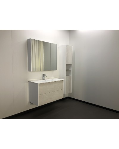 Тумба с раковиной Comforty Женева 90 00004137133 подвесная Дуб белый