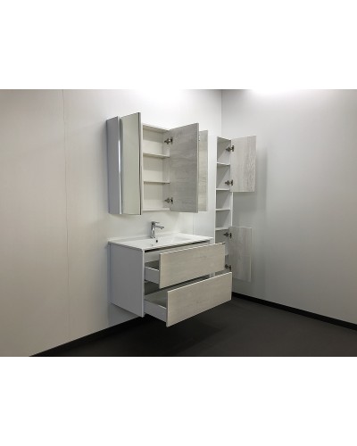 Тумба с раковиной Comforty Женева 90 00004137133 подвесная Дуб белый