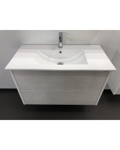 Тумба с раковиной Comforty Женева 90 00004137133 подвесная Дуб белый