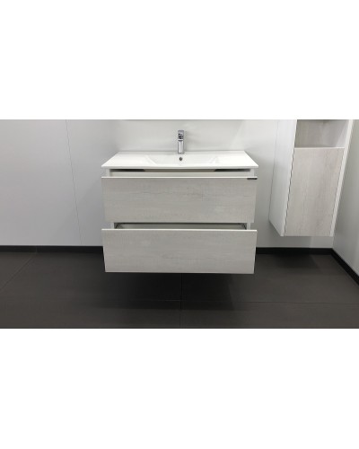 Тумба с раковиной Comforty Женева 90 00004137133 подвесная Дуб белый