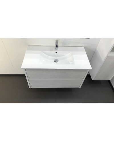 Тумба с раковиной Comforty Женева 90 00004137133 подвесная Дуб белый