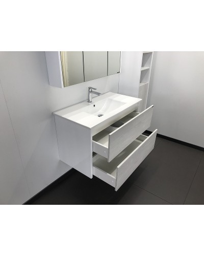 Тумба с раковиной Comforty Женева 90 00004137133 подвесная Дуб белый