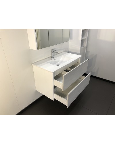 Тумба с раковиной Comforty Женева 90 00004137133 подвесная Дуб белый