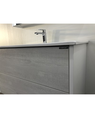 Тумба с раковиной Comforty Женева 90 00004137133 подвесная Дуб белый