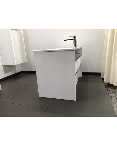 Тумба с раковиной Comforty Женева 90 00004137133 подвесная Дуб белый