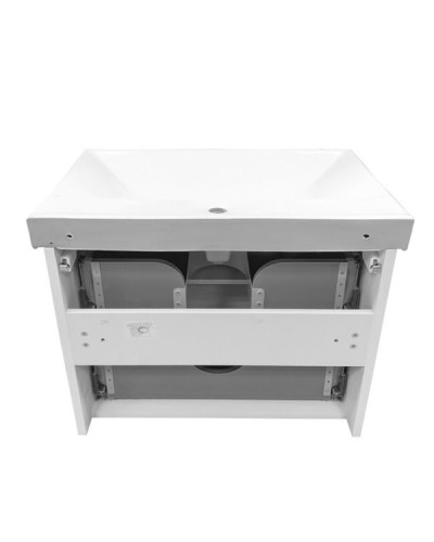 Тумба с раковиной Comforty Дублин 75 00004137103 подвесная Белый глянец