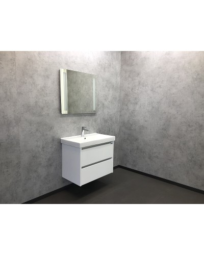 Тумба с раковиной Comforty Дублин 75 00004137103 подвесная Белый глянец