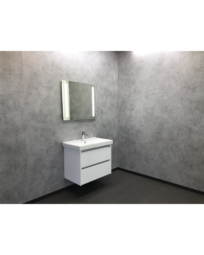 Тумба с раковиной Comforty Дублин 75 00004137103 подвесная Белый глянец