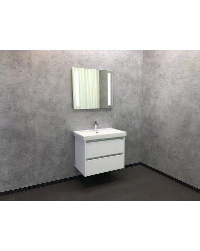 Тумба с раковиной Comforty Дублин 75 00004137103 подвесная Белый глянец