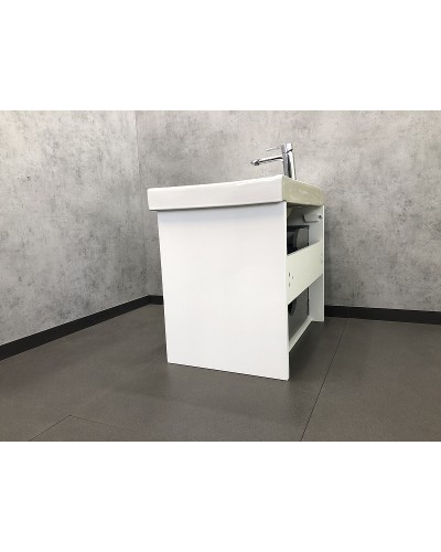 Тумба с раковиной Comforty Дублин 75 00004137103 подвесная Белый глянец