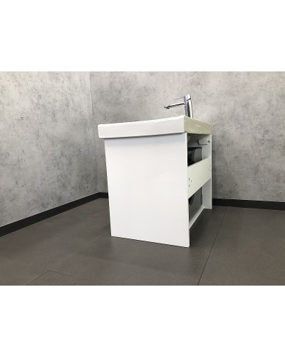 Тумба с раковиной Comforty Дублин 75 00004137103 подвесная Белый глянец