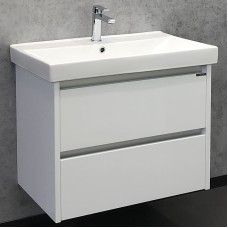 Тумба с раковиной Comforty Дублин 75 00004137103 подвесная Белый глянец