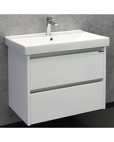 Тумба с раковиной Comforty Дублин 75 00004137103 подвесная Белый глянец