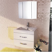 Тумба с раковиной Comforty Лаура 75-2 подвесная Белая