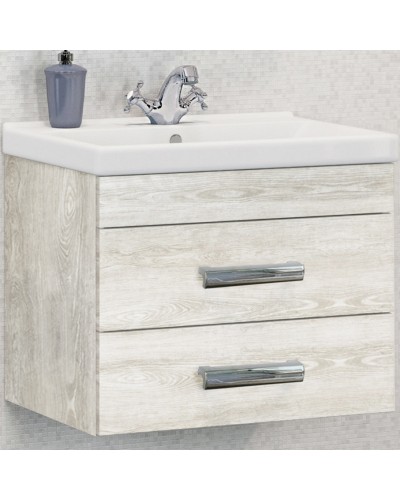 Тумба с раковиной Comforty Никосия 60 00004138879 подвесная Дуб белый