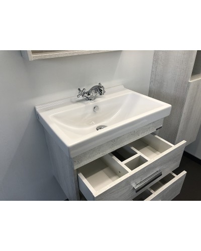 Тумба с раковиной Comforty Никосия 60 00004138879 подвесная Дуб белый