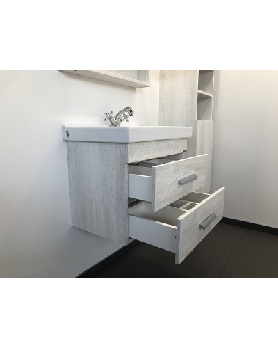 Тумба с раковиной Comforty Никосия 60 00004138879 подвесная Дуб белый