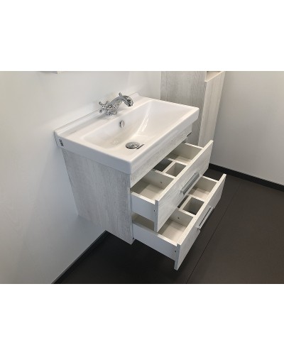 Тумба с раковиной Comforty Никосия 60 00004138879 подвесная Дуб белый