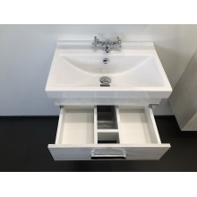 Тумба с раковиной Comforty Никосия 60 00004138879 подвесная Дуб белый