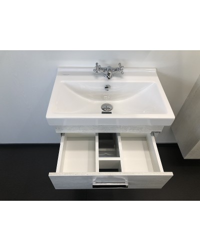 Тумба с раковиной Comforty Никосия 60 00004138879 подвесная Дуб белый