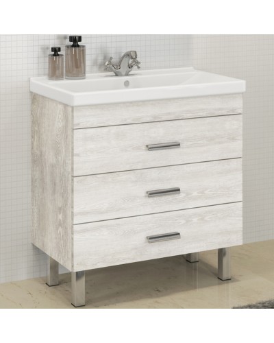 Тумба с раковиной Comforty Никосия 80Н 00004142204 Дуб белый