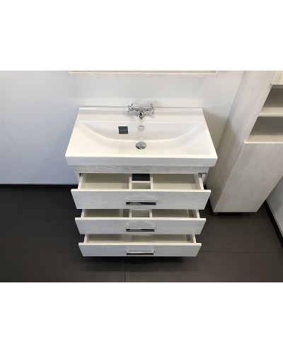 Тумба с раковиной Comforty Никосия 80Н 00004142204 Дуб белый