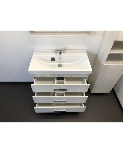 Тумба с раковиной Comforty Никосия 80Н 00004142204 Дуб белый