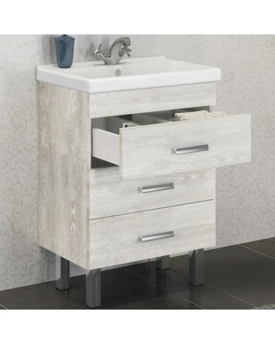 Тумба с раковиной Comforty Никосия 60Н 00004142203 Дуб белый