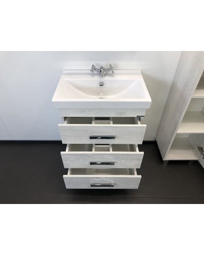 Тумба с раковиной Comforty Никосия 60Н 00004142203 Дуб белый