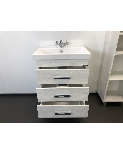 Тумба с раковиной Comforty Никосия 60Н 00004142203 Дуб белый