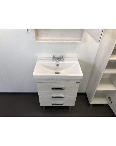 Тумба с раковиной Comforty Никосия 60Н 00004142203 Дуб белый