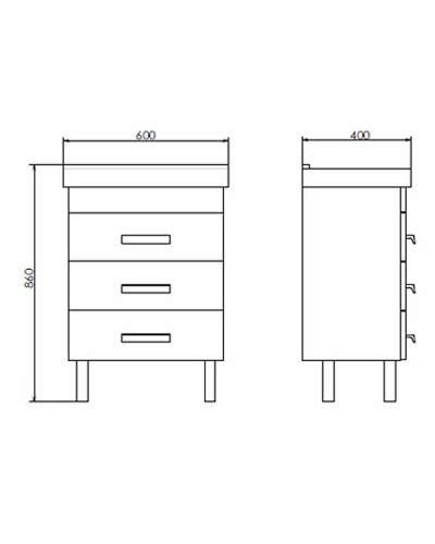 Тумба с раковиной Comforty Никосия 60Н 00004142203 Дуб белый