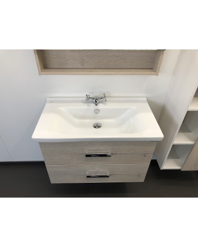 Тумба с раковиной Comforty Парма 80 00004143491 подвесная Дуб дымчатый