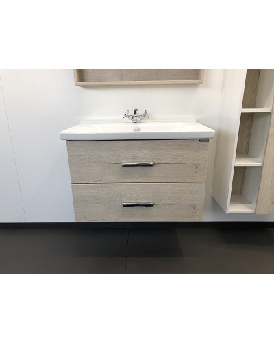 Тумба с раковиной Comforty Парма 80 00004143491 подвесная Дуб дымчатый