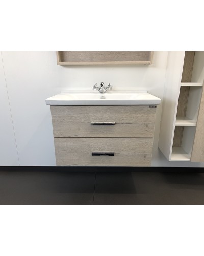 Тумба с раковиной Comforty Парма 80 00004143491 подвесная Дуб дымчатый