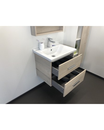 Тумба с раковиной Comforty Парма 60 00004143490 подвесная Дуб дымчатый