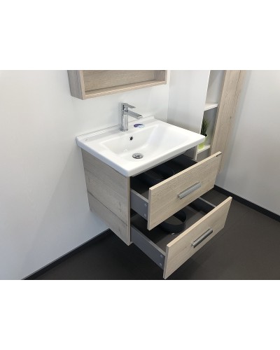 Тумба с раковиной Comforty Парма 60 00004143490 подвесная Дуб дымчатый