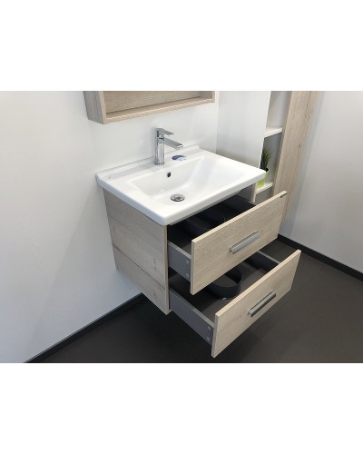 Тумба с раковиной Comforty Парма 60 00004143490 подвесная Дуб дымчатый