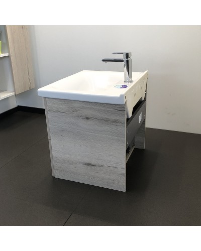 Тумба с раковиной Comforty Парма 60 00004143490 подвесная Дуб дымчатый