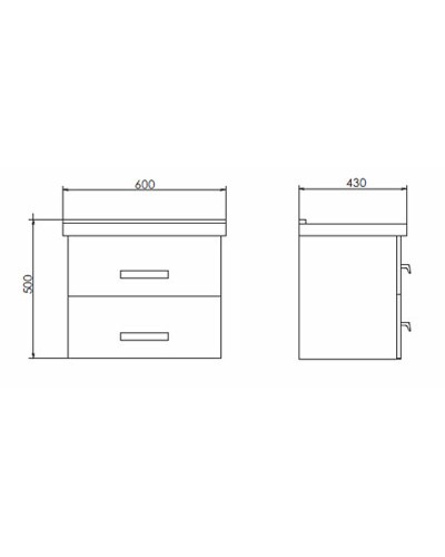 Тумба с раковиной Comforty Парма 60 00004143490 подвесная Дуб дымчатый