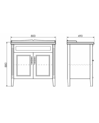 Тумба с раковиной Comforty Палермо 80 00004139245 Белая