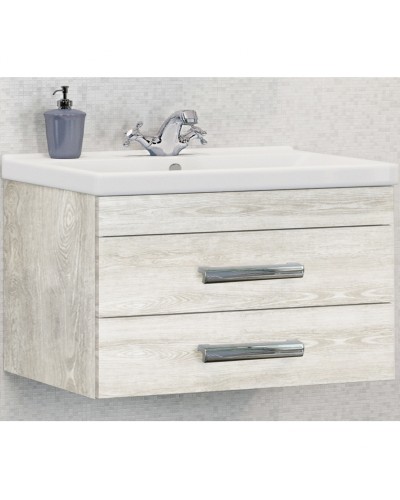 Тумба с раковиной Comforty Никосия 80 00004138839 подвесная Дуб белый