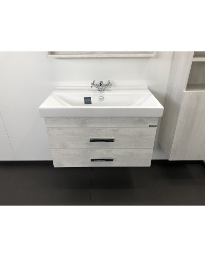 Тумба с раковиной Comforty Никосия 80 00004138839 подвесная Дуб белый