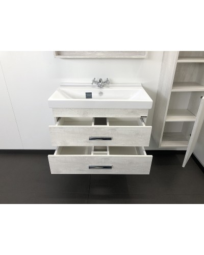 Тумба с раковиной Comforty Никосия 80 00004138839 подвесная Дуб белый