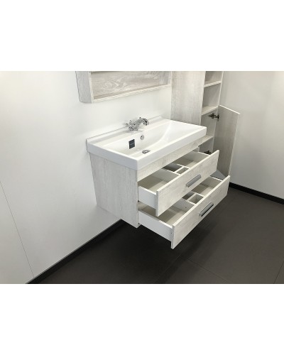 Тумба с раковиной Comforty Никосия 80 00004138839 подвесная Дуб белый