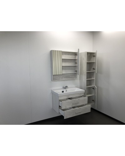 Тумба с раковиной Comforty Никосия 80 00004138839 подвесная Дуб белый