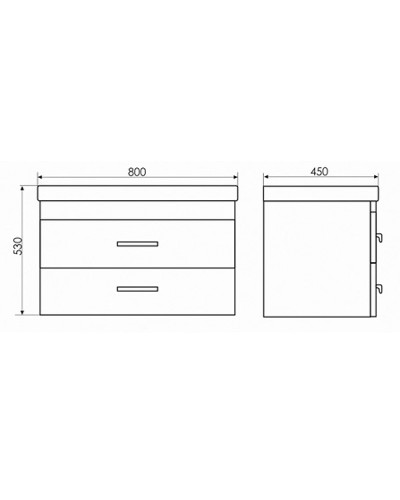 Тумба с раковиной Comforty Никосия 80 00004138839 подвесная Дуб белый